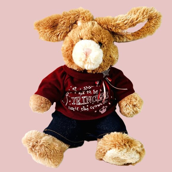 Build A Bear Bunny BABW Clothes Plush Poseable Ears Jeans & Princess T-Shirt 16" - Picture 2 of 10